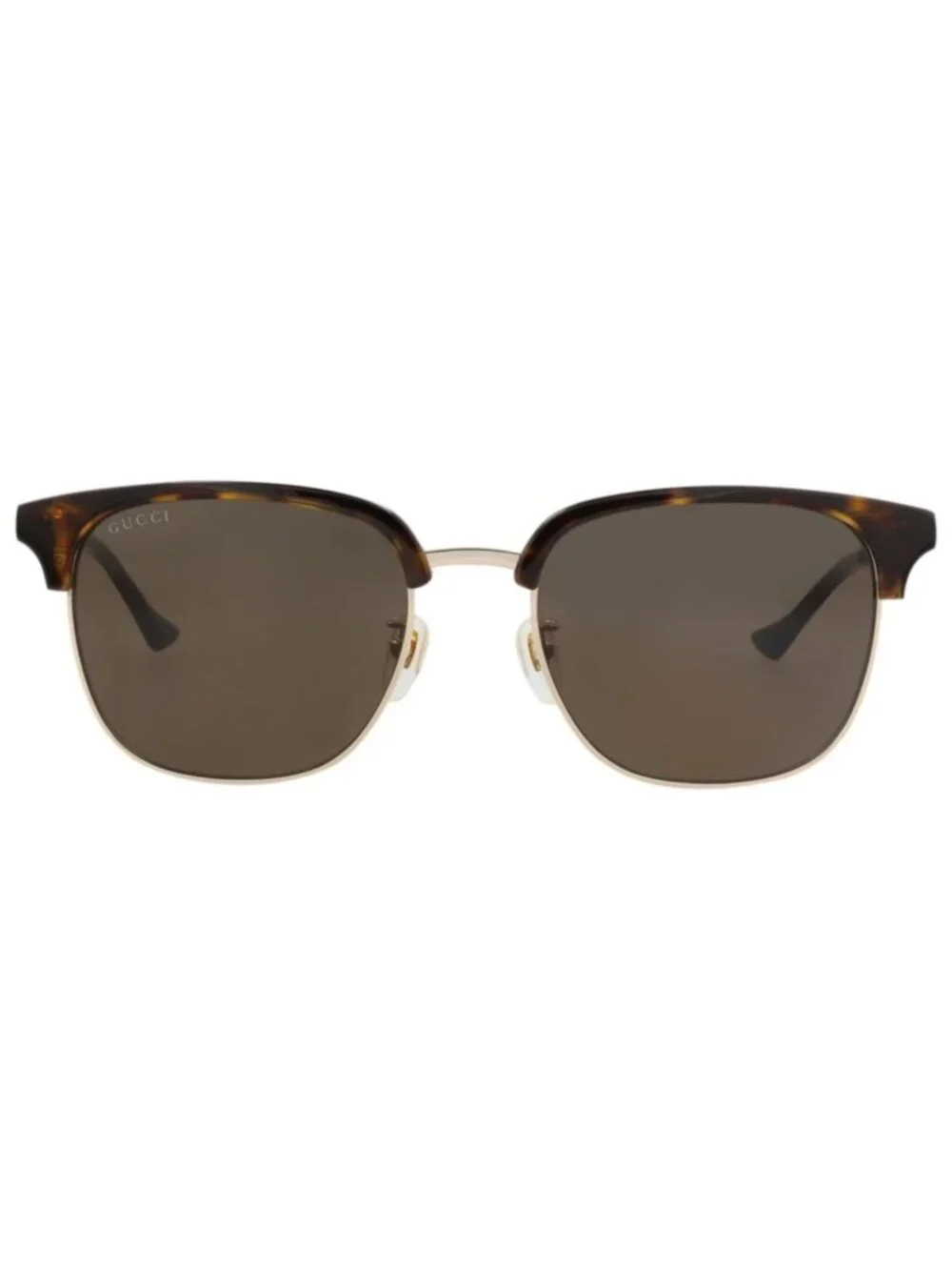 New Gucci Women's Eyeglasses Mens Square Rectangle Gold Havana Brown